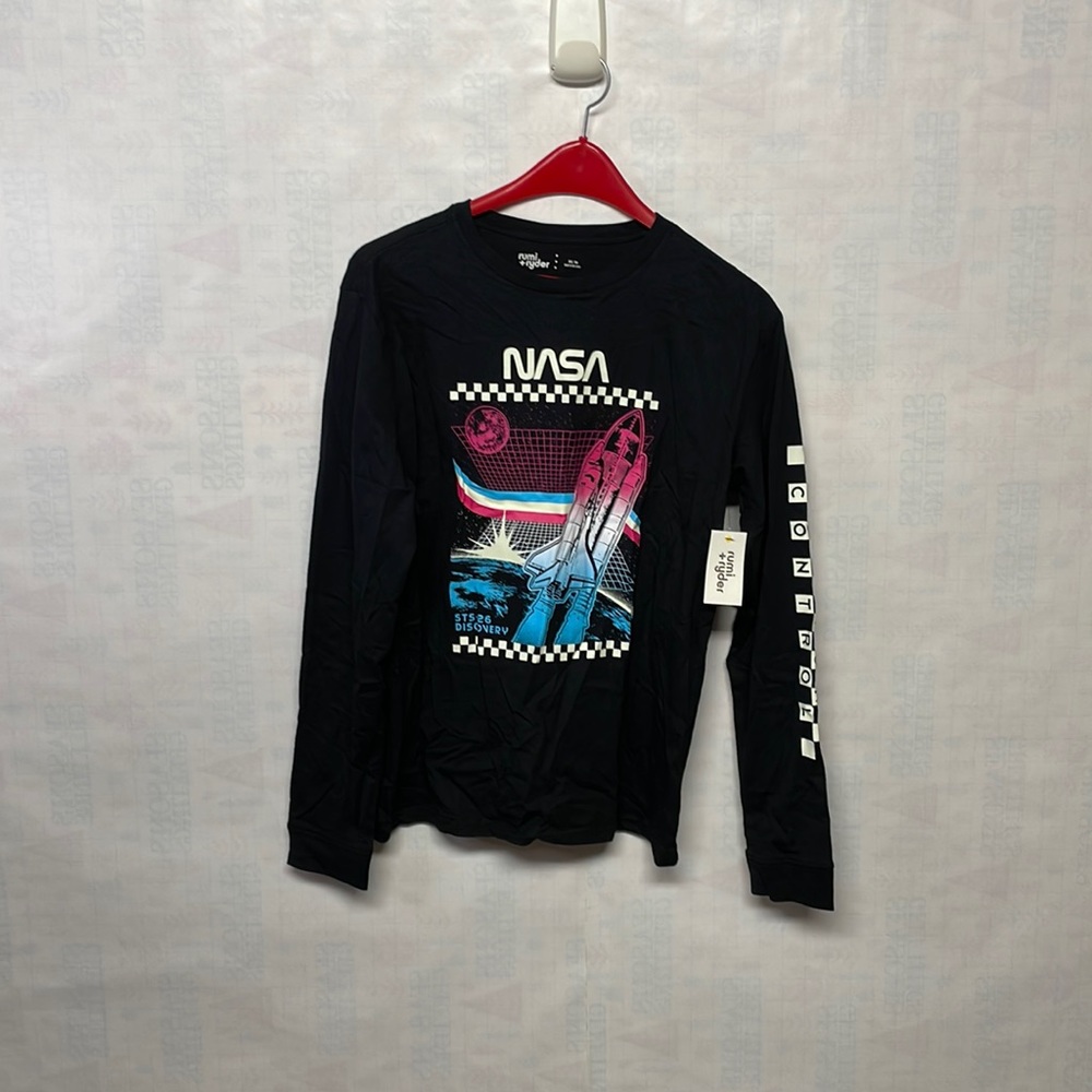 NWT Rumor and Ryder boys youth xl 16.. black nasa long sleeve